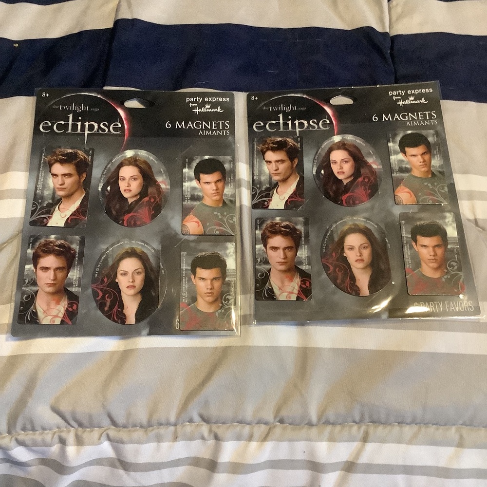 2 HALLMARK Party Express 6 pc TWILIGHT ECLIPSE magnet sets